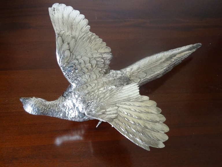 German Neresheimer Silver Pheasant 1913 Provenance Chatsworth House Attic Sale For Sale