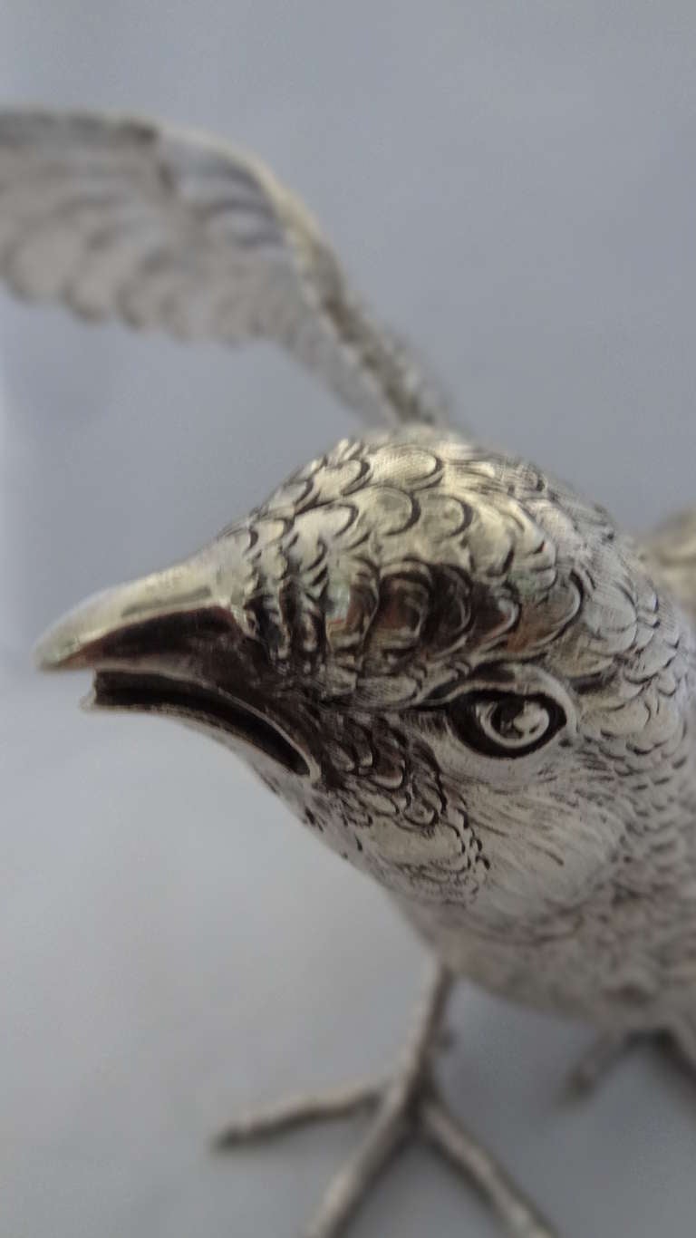 Neresheimer Silver Pheasant 1913 Provenance Chatsworth House Attic Sale In Excellent Condition For Sale In Leeds, GB
