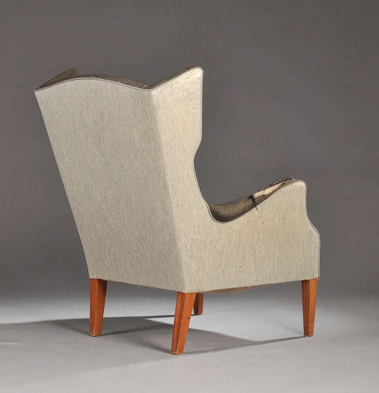 Scandinavian Modern Wingback Chair by IM Christensen For Sale