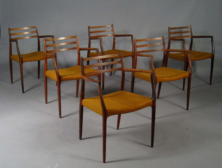 Niel Otto Moller Carvers and Dining Table of Brazilian Rosewood