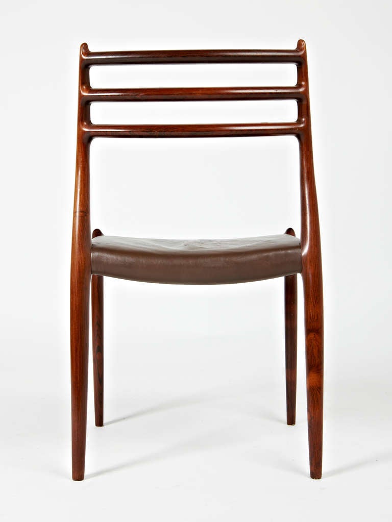 Niels Otto Møller, 1962, Rosewood Carvers with Six Side Chairs 3