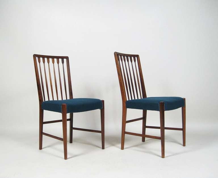 Set Of 8 Danish Rosewood Dining Chairs C1950 In Good Condition For Sale In London, GB