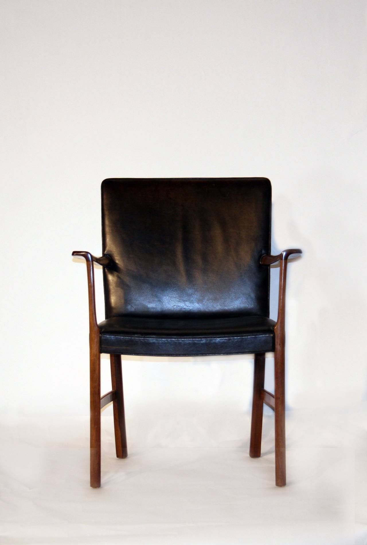 Scandinavian Modern Ole Wanscher Rosewood Desk Chair, circa 1950 For Sale