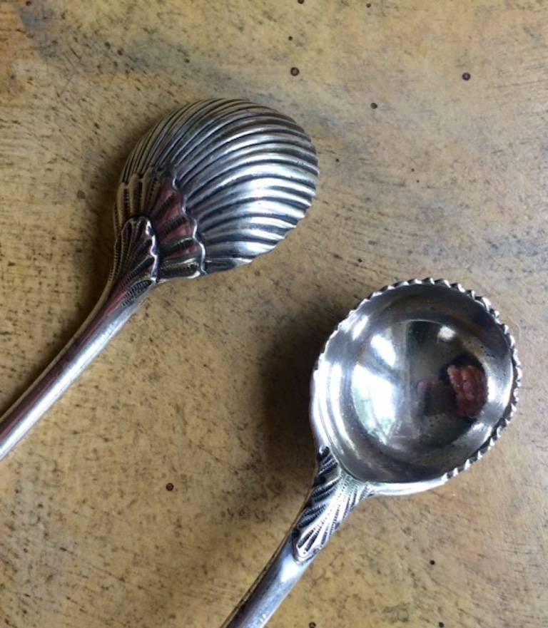 Set of Four Silver Salts Complete with Their Original Spoons by Robert Hennell 4