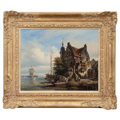 Painting of a House by the River