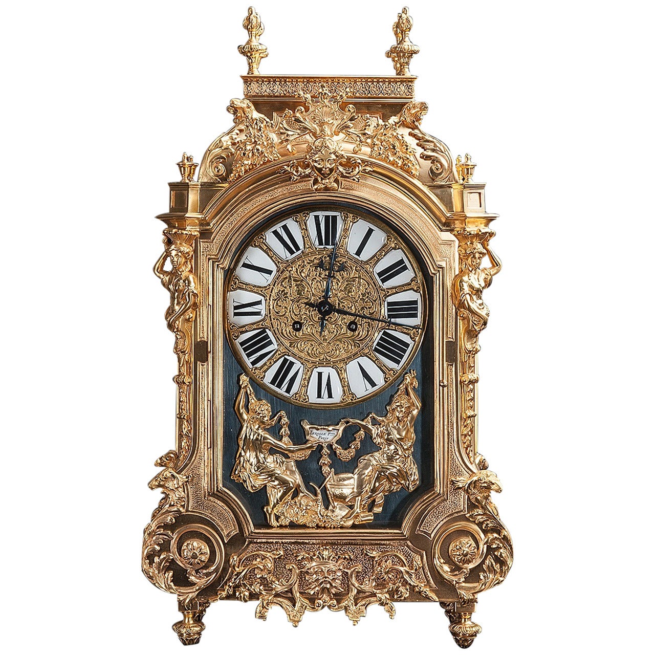 Pendule Style Louis XIV Lerolle Fres Paris For Sale