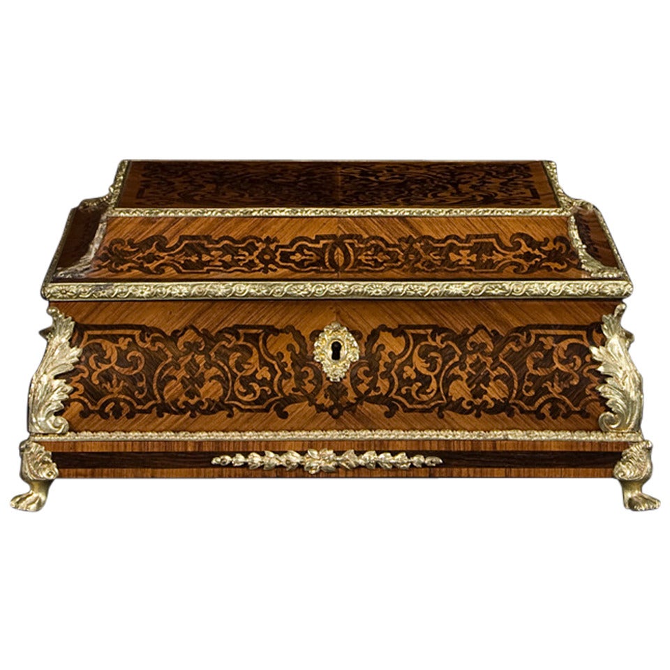 Wooden Marquetry Jewelry Box For Sale