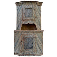Antique 18th Century Painted Swedish Corner Cabinet