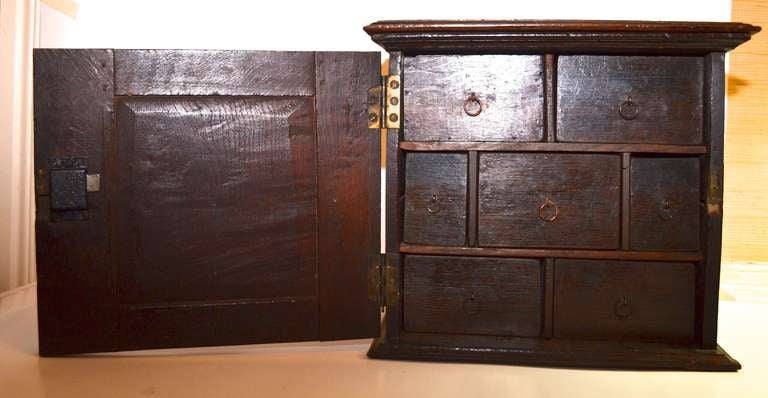 18th Century English Spice Box with Interior Drawers For Sale 2