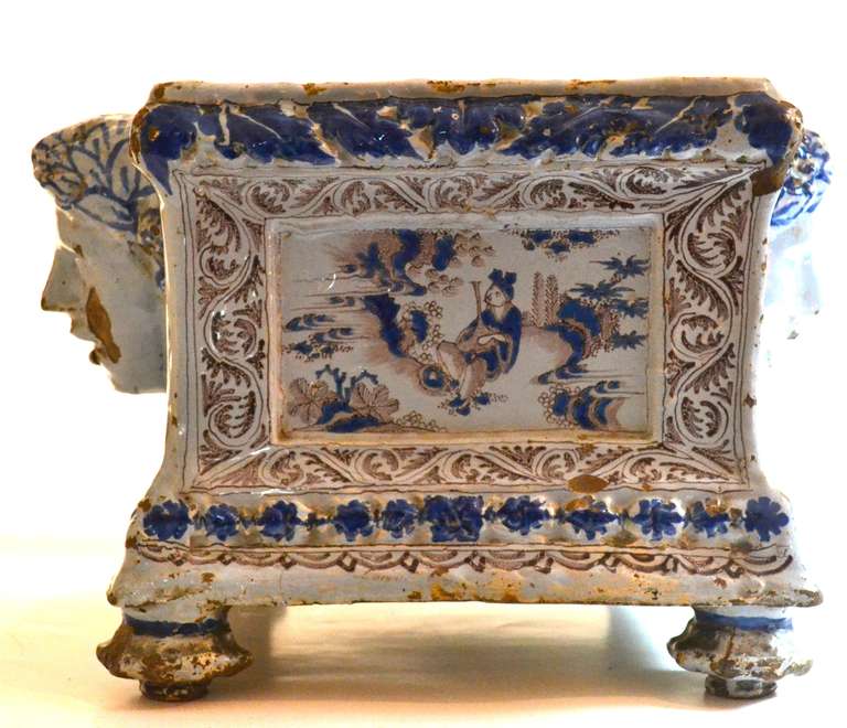 18th Century Dutch Delft Stove Bottom