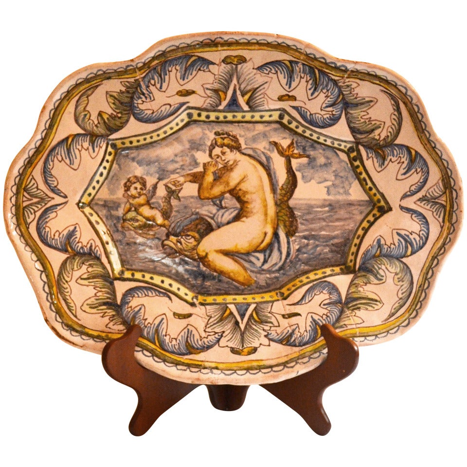 Mid 18th Century French Faience Platter For Sale
