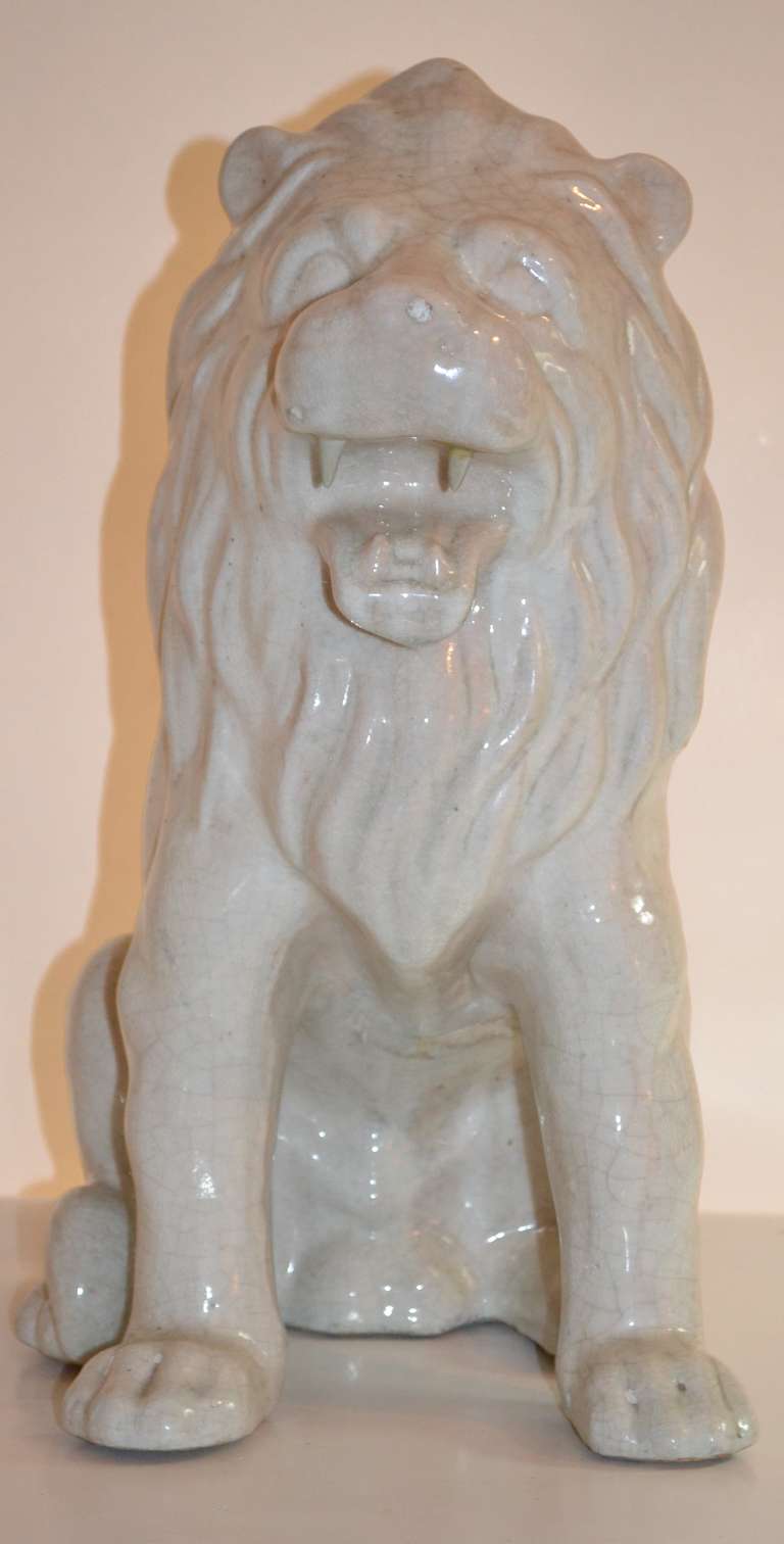 19th Century French Faience Lion