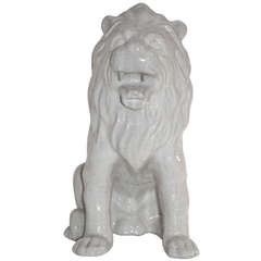 19th Century French Faience Lion