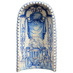 18th Century Blue and White Faience Niche Cover