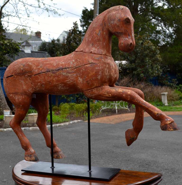 Early 19th Century Painted and Scraped Swedish Horse on Stand In Good Condition For Sale In Richmond, VA