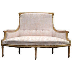 Early 19th Century Shaped and Gilded French Settee