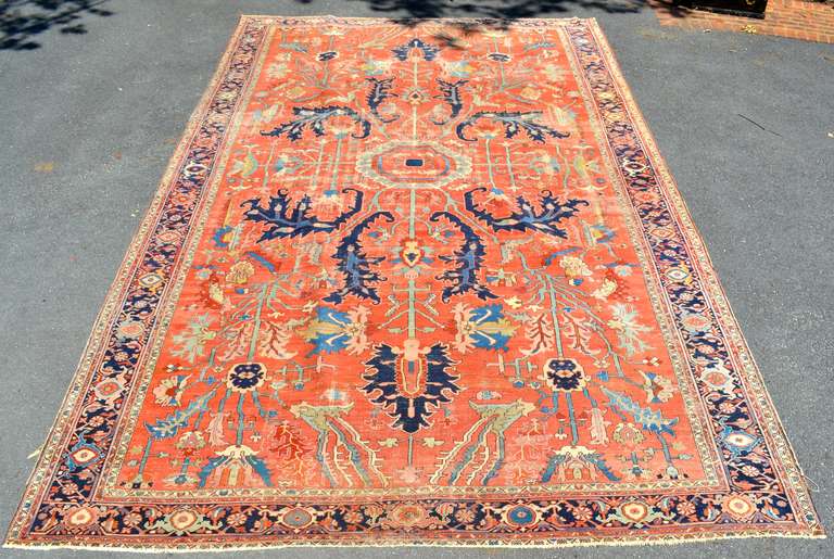 Persian 19th Century Serapi Carpet