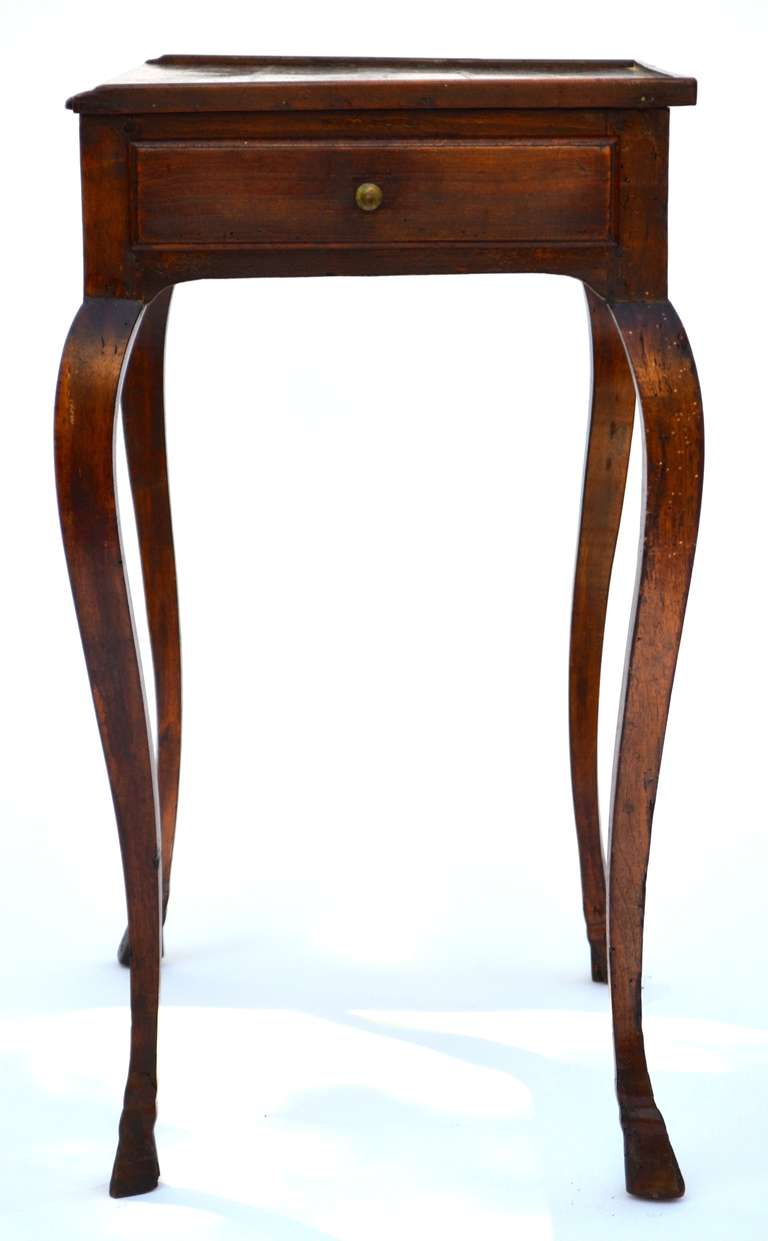 Small Mid 18th Century French Table with Hoof Feet  and Drawer