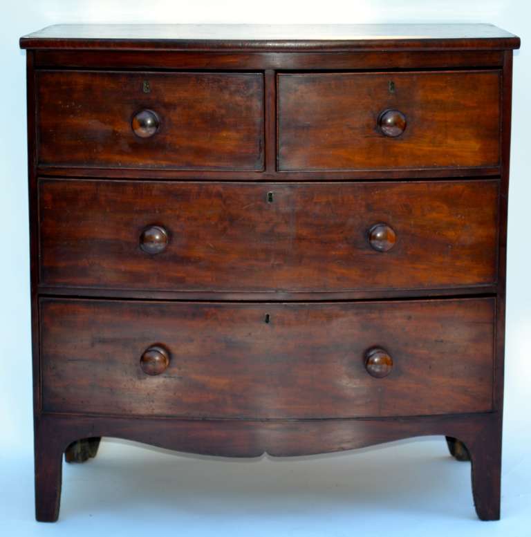 Early 19th Century English Mahogany Bow Front Chest