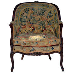 Mid 18th Century Bergere with Flemish Tapestry