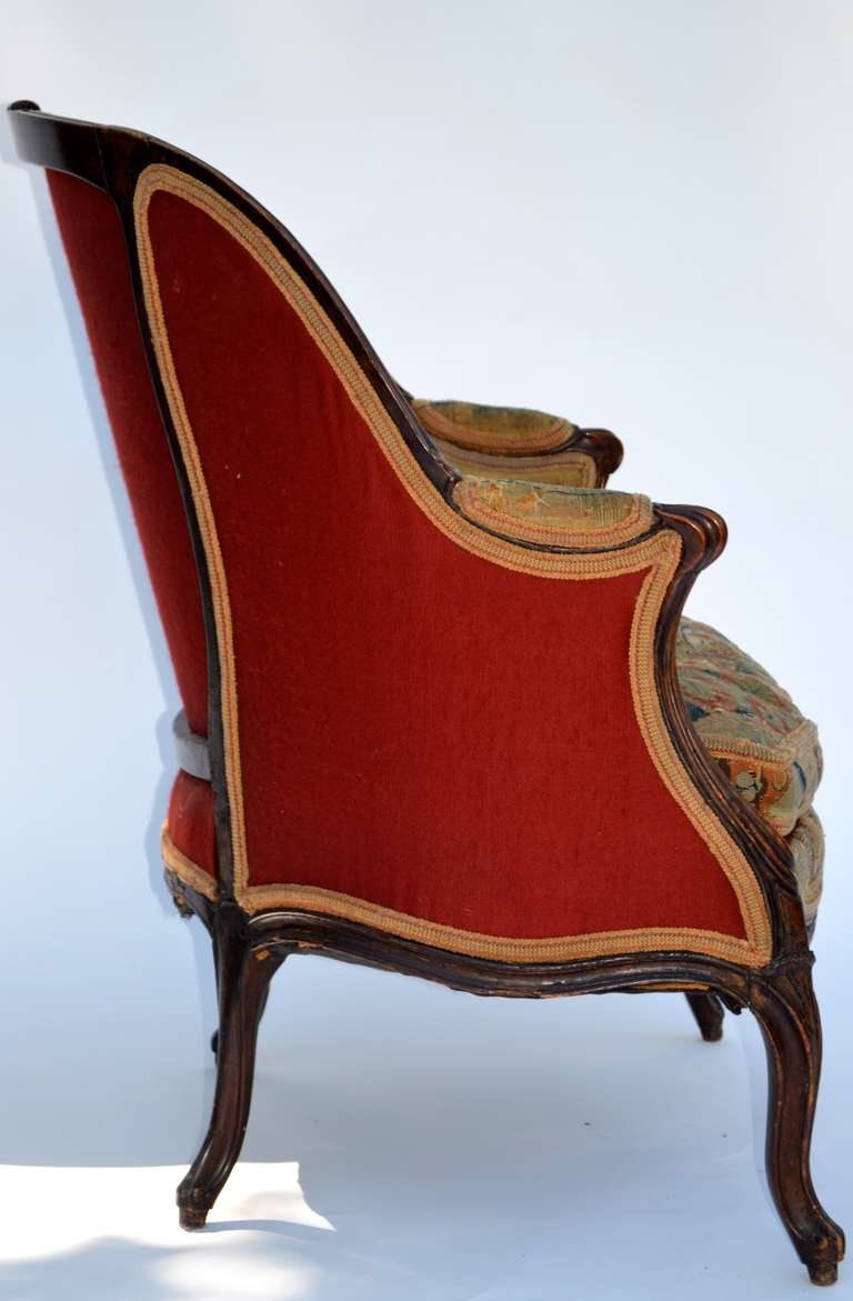 Mid 18th Century Bergere with Flemish Tapestry For Sale 1