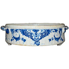Antique 18th Century Blue and White Jardiniere or Planter