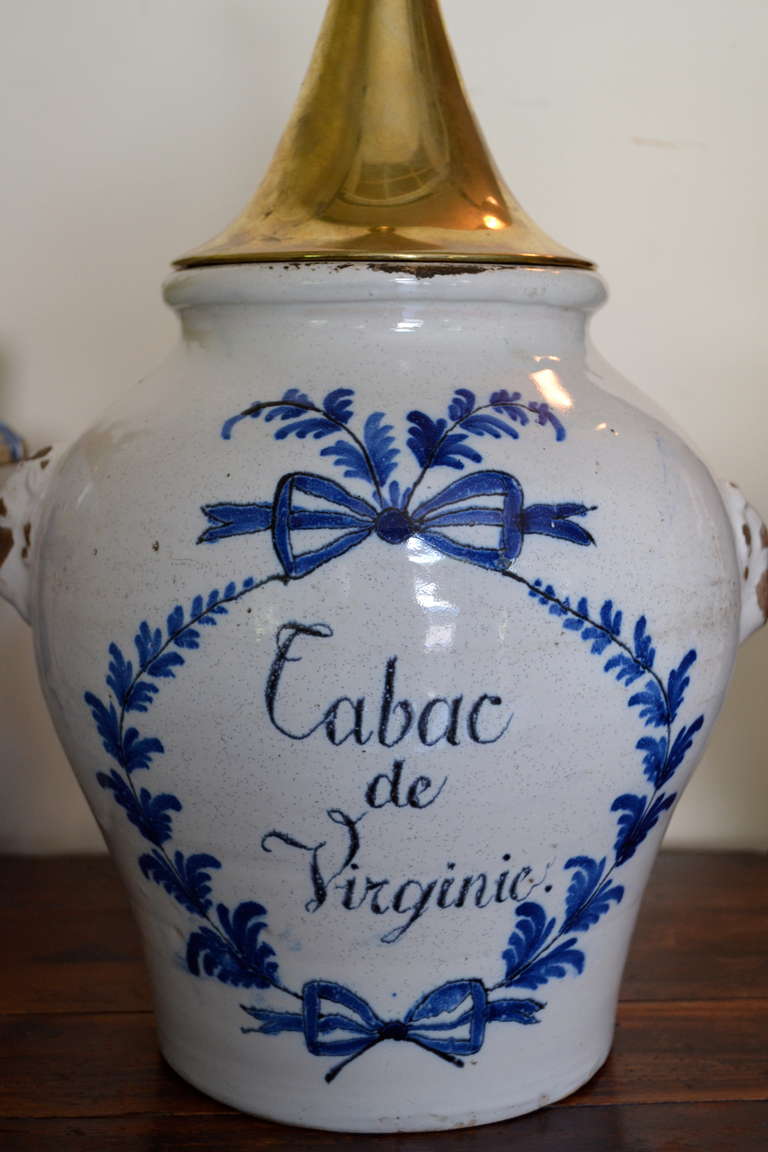 18th Century and Earlier Beautiful Collection of 18th Century Delft Tobacco Jars For Sale