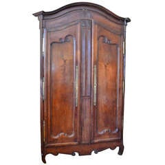 Mid 18th Century French Armoire with Steel Hardware