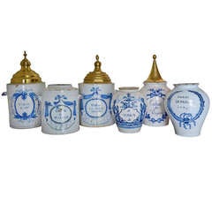 Beautiful Collection of 18th Century Delft Tobacco Jars