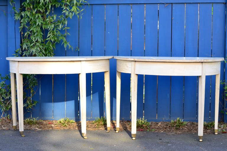 18th Century and Earlier Late 18th Century Swedish Drop Leaf Table with Demilunes For Sale