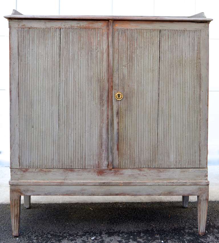 Early 19th Century Painted Gray Swedish, Gustavian Cabinet/Buffet