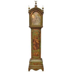 18th Century English Green Lacquer Grandfather Clock