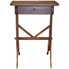 19th Century Blue Painted Swedish Table with drawer