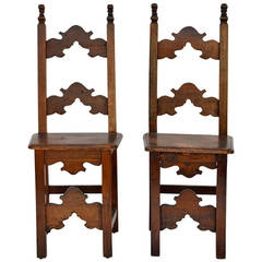 Pair of 18t Century Italian Baroque Side Chairs