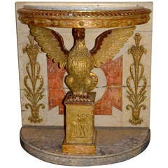 Early 18th Century Gilded, Carved and Painted Console