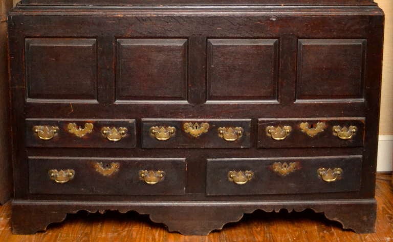 18th Century and Earlier Mid 18th Century English Oak Queen Ann Cupboard/Cabinet For Sale