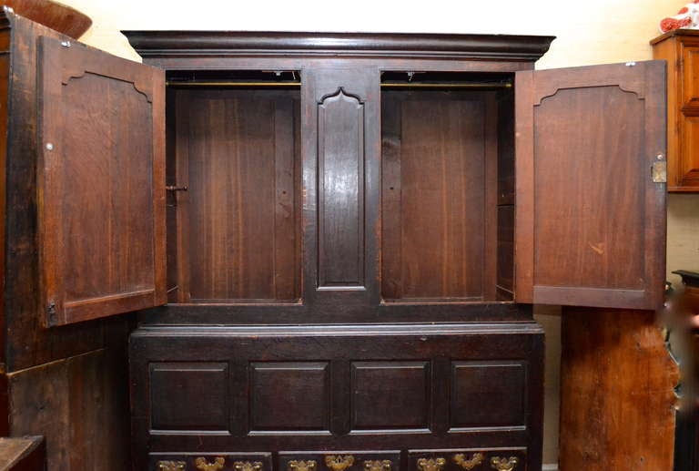Mid 18th Century English Oak Queen Ann Cupboard/Cabinet For Sale 3