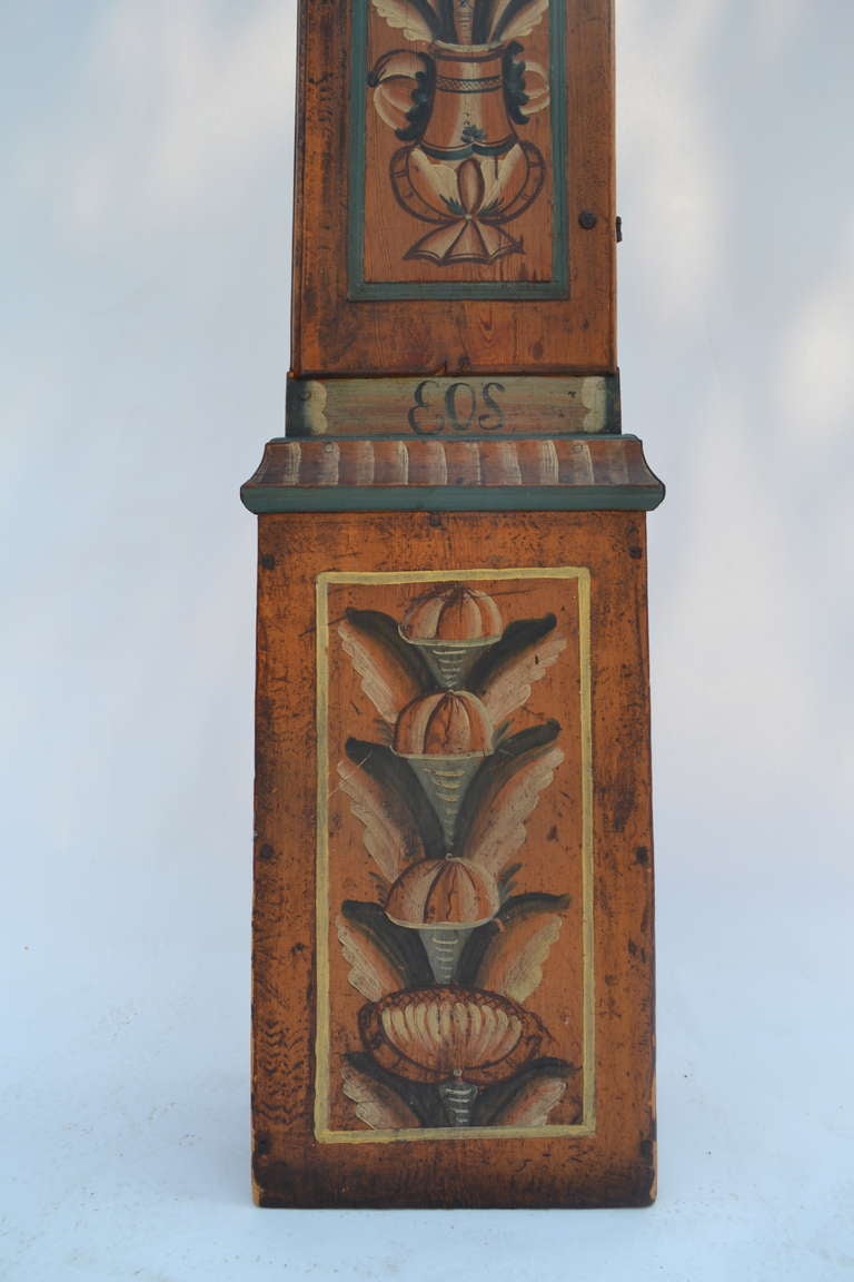19th Century Swedish Painted Tall Case Clock from Dolana For Sale 3