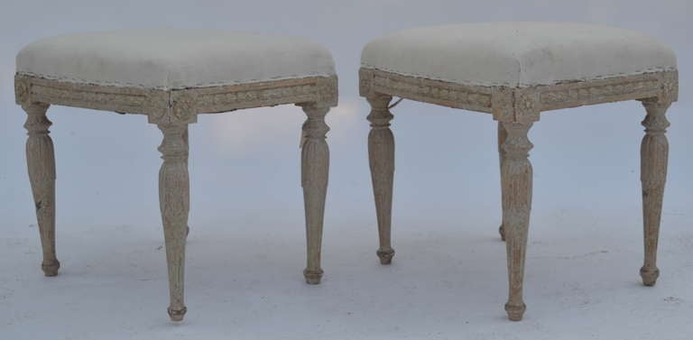 Early 19th Century Swedish Painted Stools For Sale 1