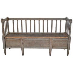 Antique Very Small Late 18th Century Swedish Scraped Gustavian Daybed