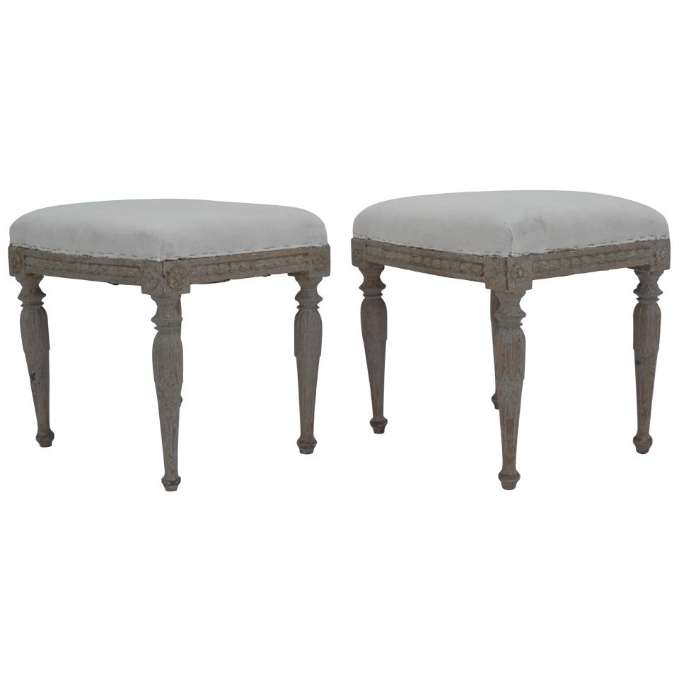 Early 19th Century Swedish Painted Stools For Sale