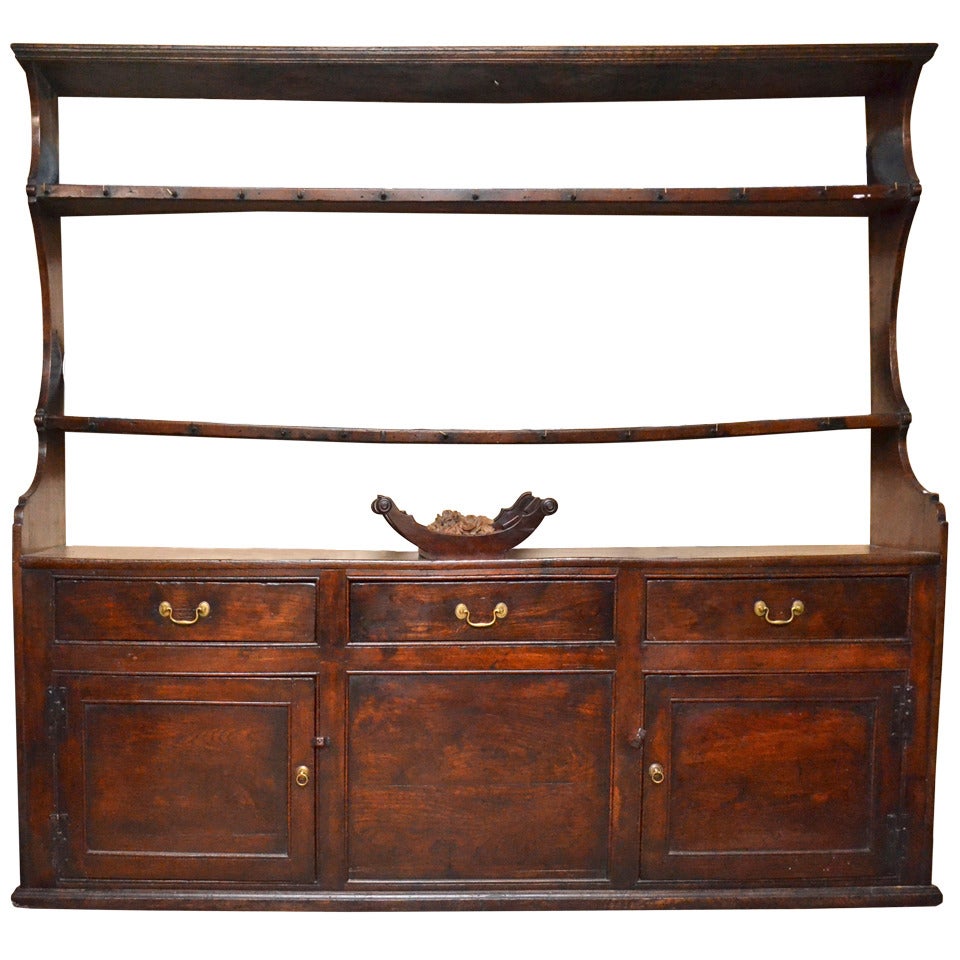 Mid 18th Century Elm Welsh Dresser For Sale