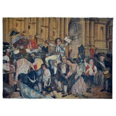 Large 19th Century Painting on Canvas of the French Revolution