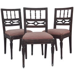 Set of Three Early 19th Century Painted Swedish Red Dining Chairs