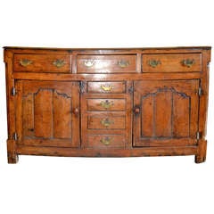 Mid 18th Century English Dresser Base with Drawers and Doors