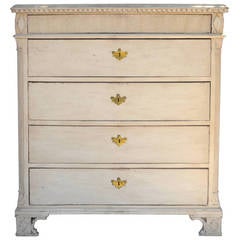 19th Century Gray Painted Swedish Chest of Drawers