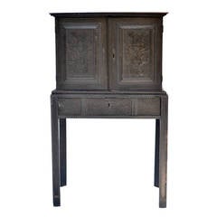 Small Late 17th Century Dutch Fitted Cabinet on Legs