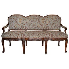 Early 19th Century Carved Italian Sofa with Shaped Back, Front and Legs