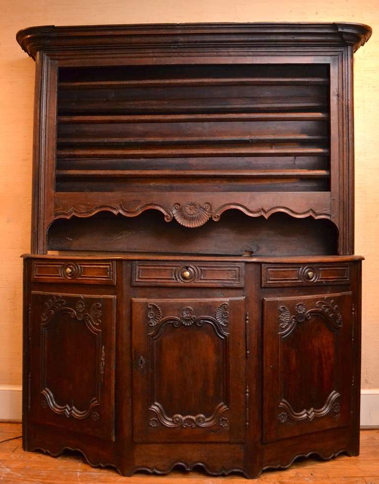 18th Century French Shaped Vesselier or Enfilade with Shelf