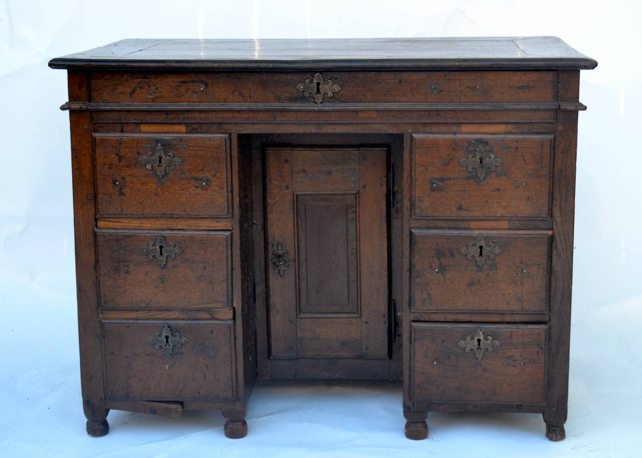 Small 18th Century French Oak Kneehole Desk